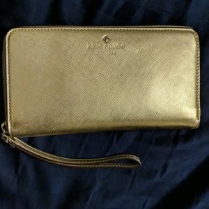 Gold Kate Spade Wristlet Wallet